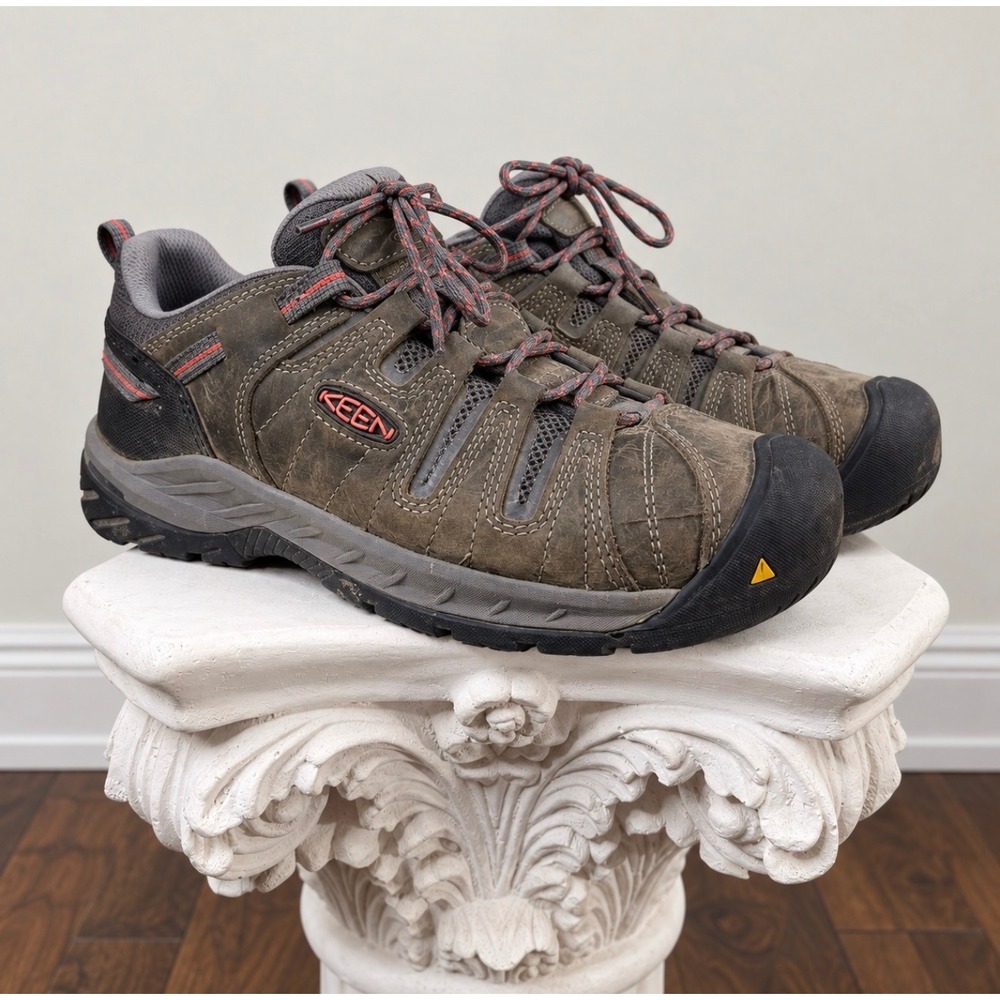 Keen Utility Mens 9 Brown Leather Steel Toe EH Work Shoes ASTM F2413-18 Low Top